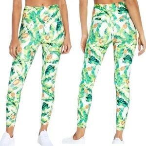 🆕 WILDFOX Green & Yellow Palms and Pinas High Waisted Leggings